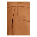 Fendi Brown Linen Casual Pants