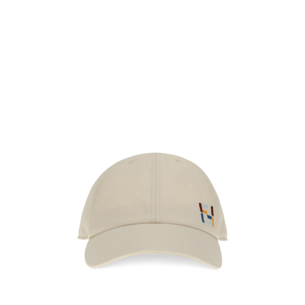 Fendi White Cotton Cap Baseball Hat