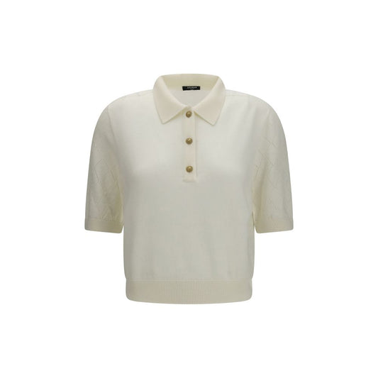 Balmain White Wool Oves Aries Polo Shirt Balmain