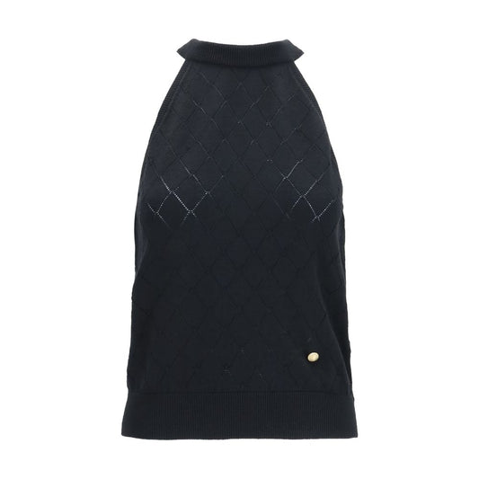Balmain Black Wool Oves Aries Sleeveles T-Shirt Balmain