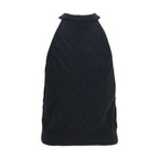 Balmain Black Wool Oves Aries Sleeveles T-Shirt Balmain
