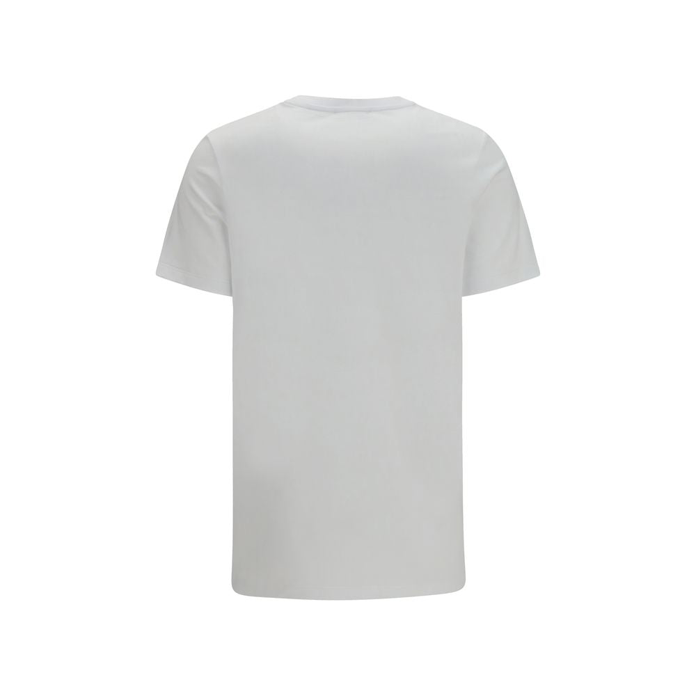 Balmain white cotton T-shirt with crew neckline and short sleeves, showcasing a clean, classic design.