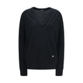 Balmain black wool oversized Aries sweatshirt with bold graphic design and ribbed cuffs, perfect for casualwear.