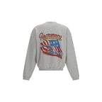 Represent gray cotton sweatshirt with a relaxed fit, featuring a crew neck and minimalist design, shown on a plain background.