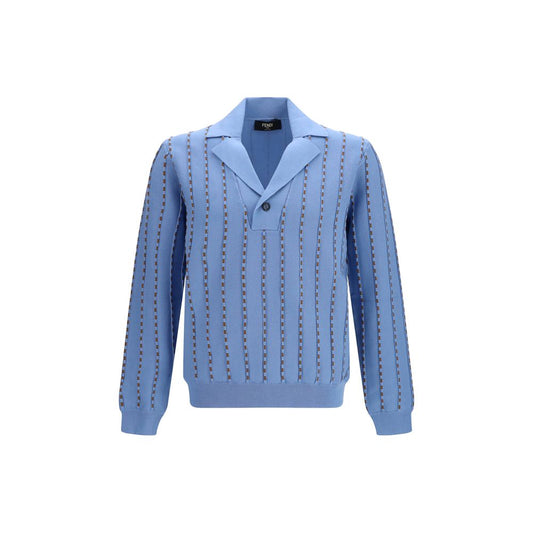 Fendi Blue Cotton Sweatshirt