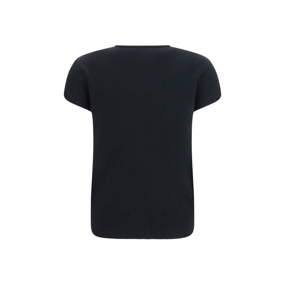 Balmain black wool sleeveless sweater with Aries design, featuring a cozy, stylish wool knit fabric and bold branding details.