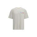 White cotton T-shirt by Represent, featuring a classic fit with minimal branding, displayed flat on a white background.