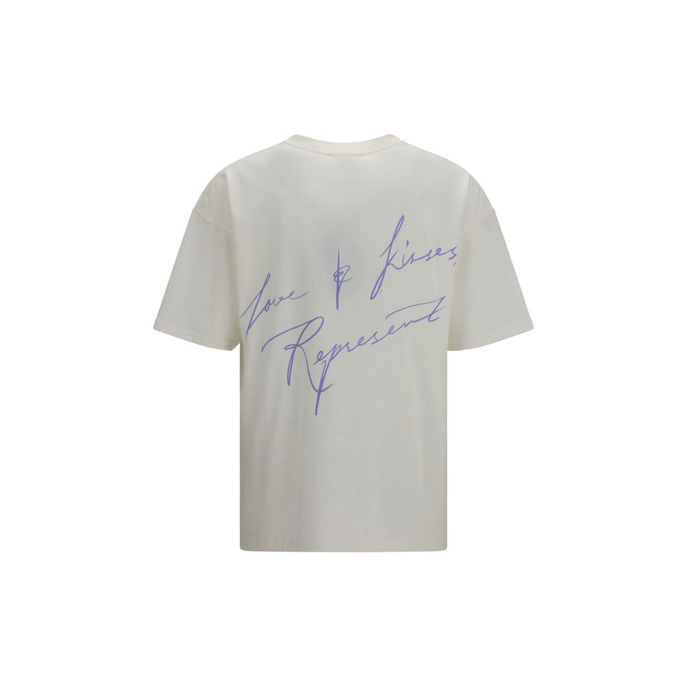 Represent white cotton T-shirt displayed flat, featuring a classic crew neck and short sleeves for a casual, comfortable look.