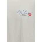 White cotton T-shirt by Represent, featuring a classic fit and minimal design, displayed flat on a white background.