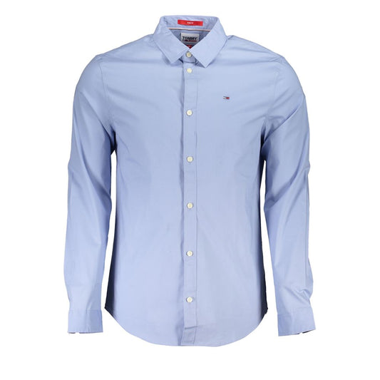 Tommy Hilfiger Azure Cotton Men's Shirt Tommy Hilfiger