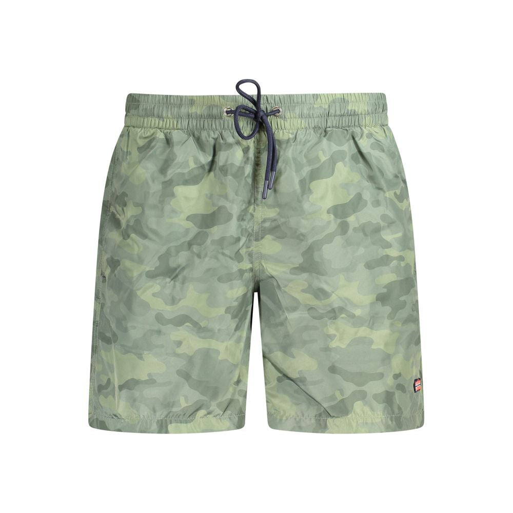 Norway 1963 Verde polyester men's boxer briefs with a comfortable waistband and smooth fabric, designed for everyday wear.