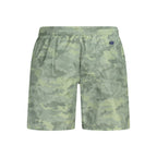 Norway 1963 Verde polyester men's boxer shorts with elastic waistband and relaxed fit, shown on a plain background.