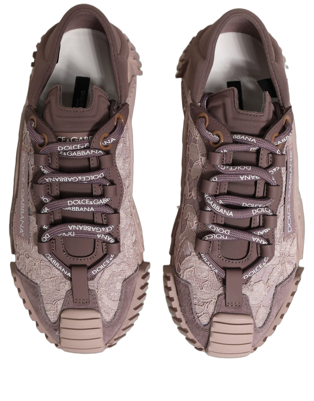 Dolce & Gabbana Pink Lace NS1 Low Top Sneaker Sports Shoes Dolce & Gabbana