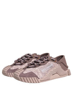 Dolce & Gabbana Pink Lace NS1 Low Top Sneaker Sports Shoes Dolce & Gabbana