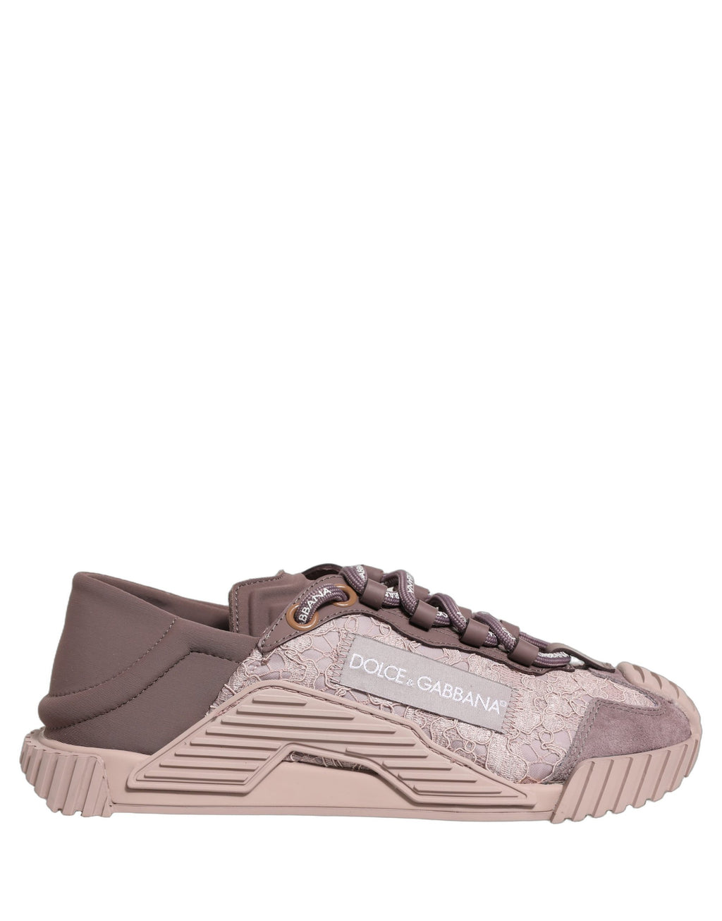 Dolce & Gabbana Pink Lace NS1 Low Top Sneaker Sports Shoes Dolce & Gabbana