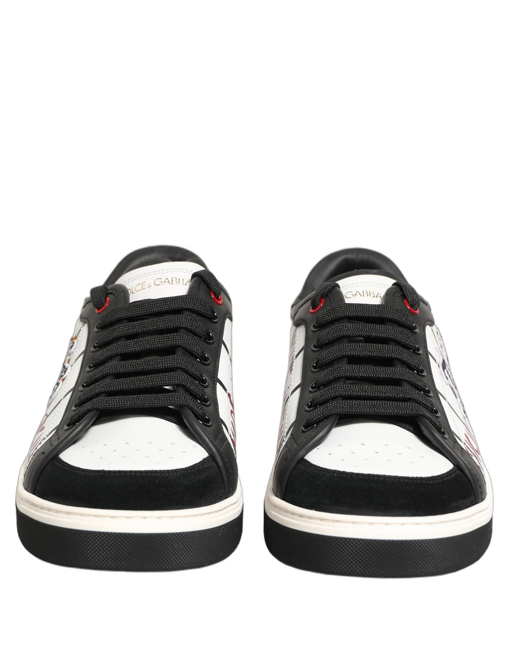 Dolce & Gabbana White Black DG Logo King Patch Low-Top Sneaker Shoes Dolce & Gabbana