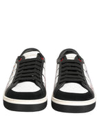 Dolce & Gabbana White Black DG Logo King Patch Low-Top Sneaker Shoes Dolce & Gabbana