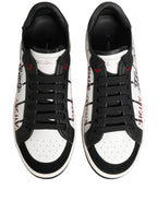 Dolce & Gabbana White Black DG Logo King Patch Low-Top Sneaker Shoes Dolce & Gabbana