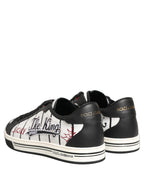 Dolce & Gabbana White Black DG Logo King Patch Low-Top Sneaker Shoes Dolce & Gabbana