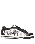 Dolce & Gabbana White Black DG Logo King Patch Low-Top Sneaker Shoes Dolce & Gabbana
