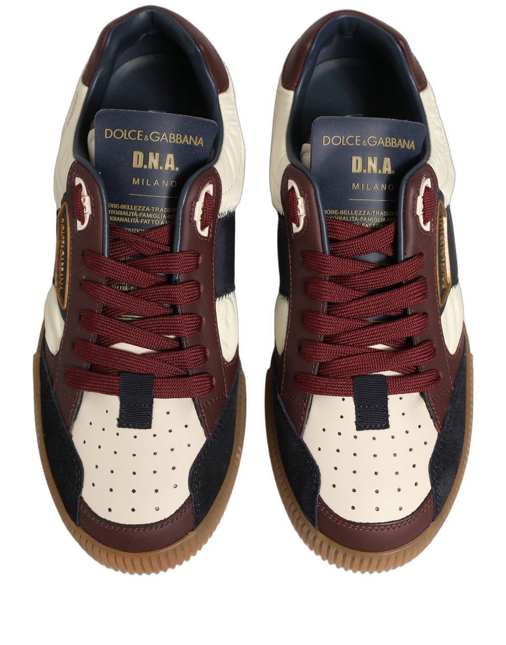 Dolce & Gabbana Multicolor Leather MIAMI Low Top Men Sneakers Shoes