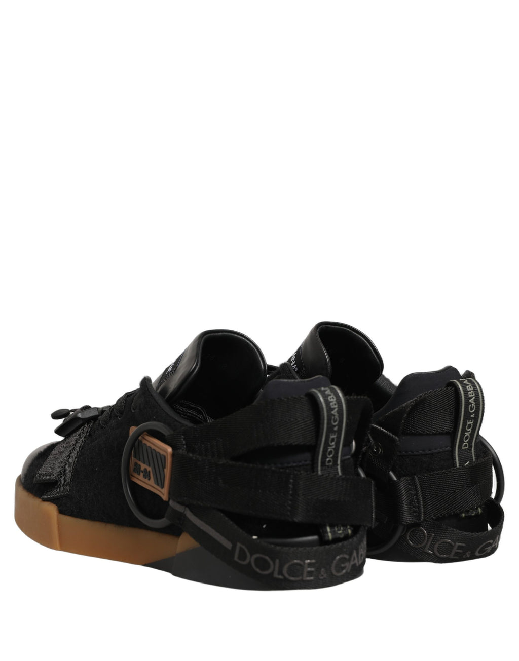 Dolce & Gabbana Black Leather Low Trainers Men Sneakers Shoes Dolce & Gabbana