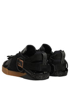 Dolce & Gabbana Black Leather Low Trainers Men Sneakers Shoes Dolce & Gabbana