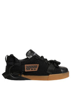 Dolce & Gabbana Black Leather Low Trainers Men Sneakers Shoes Dolce & Gabbana