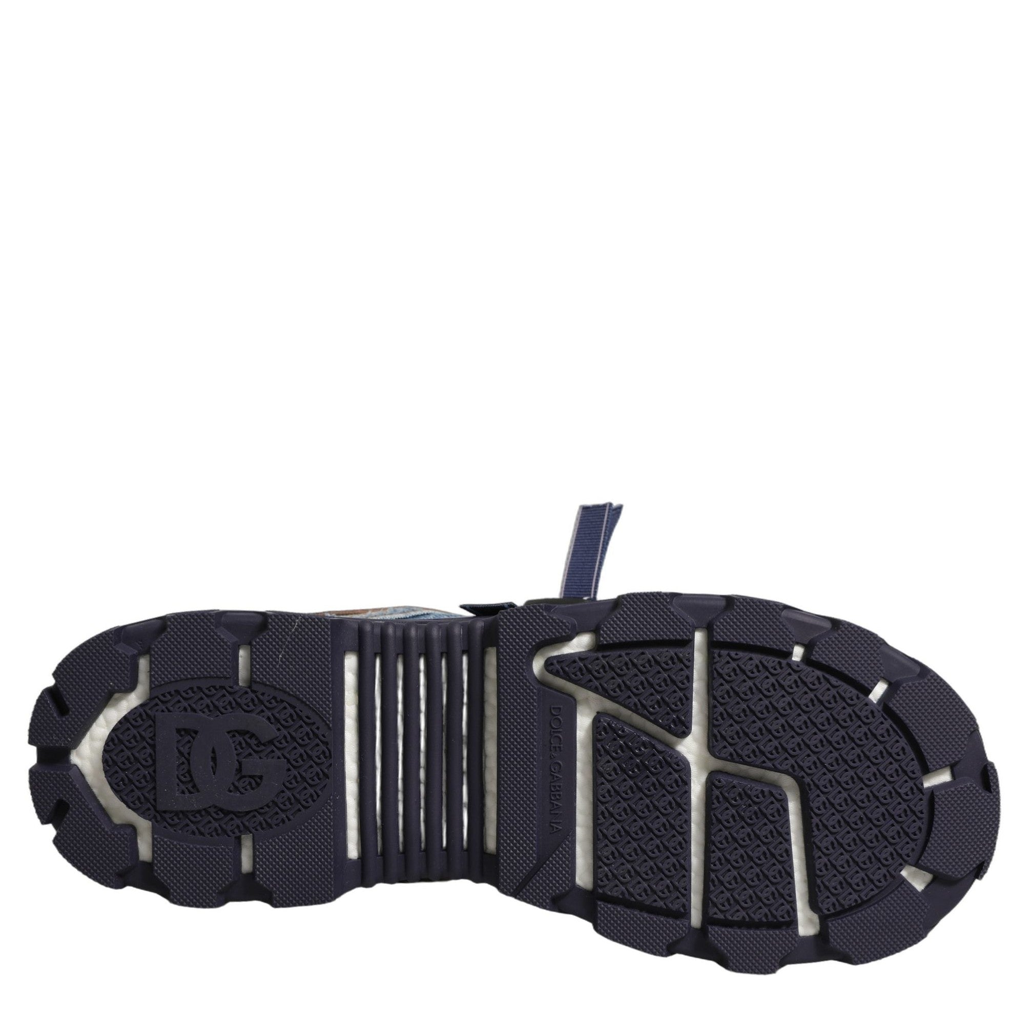 Dolce & Gabbana Blue Airmaster Panelled Low Top Denim Sneakers Shoes Dolce & Gabbana