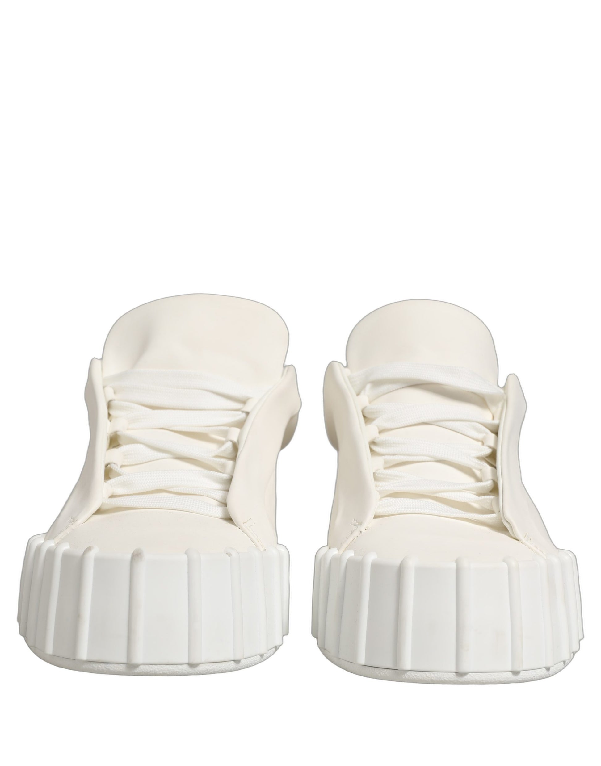 Dolce & Gabbana White Leather Low Top Lace Up Sneakers Shoes Dolce & Gabbana