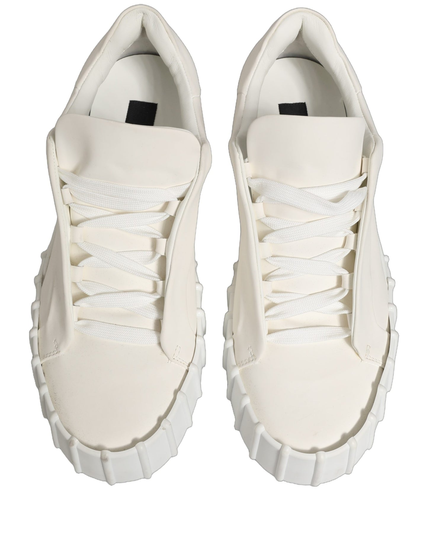 Dolce & Gabbana White Leather Low Top Lace Up Sneakers Shoes Dolce & Gabbana