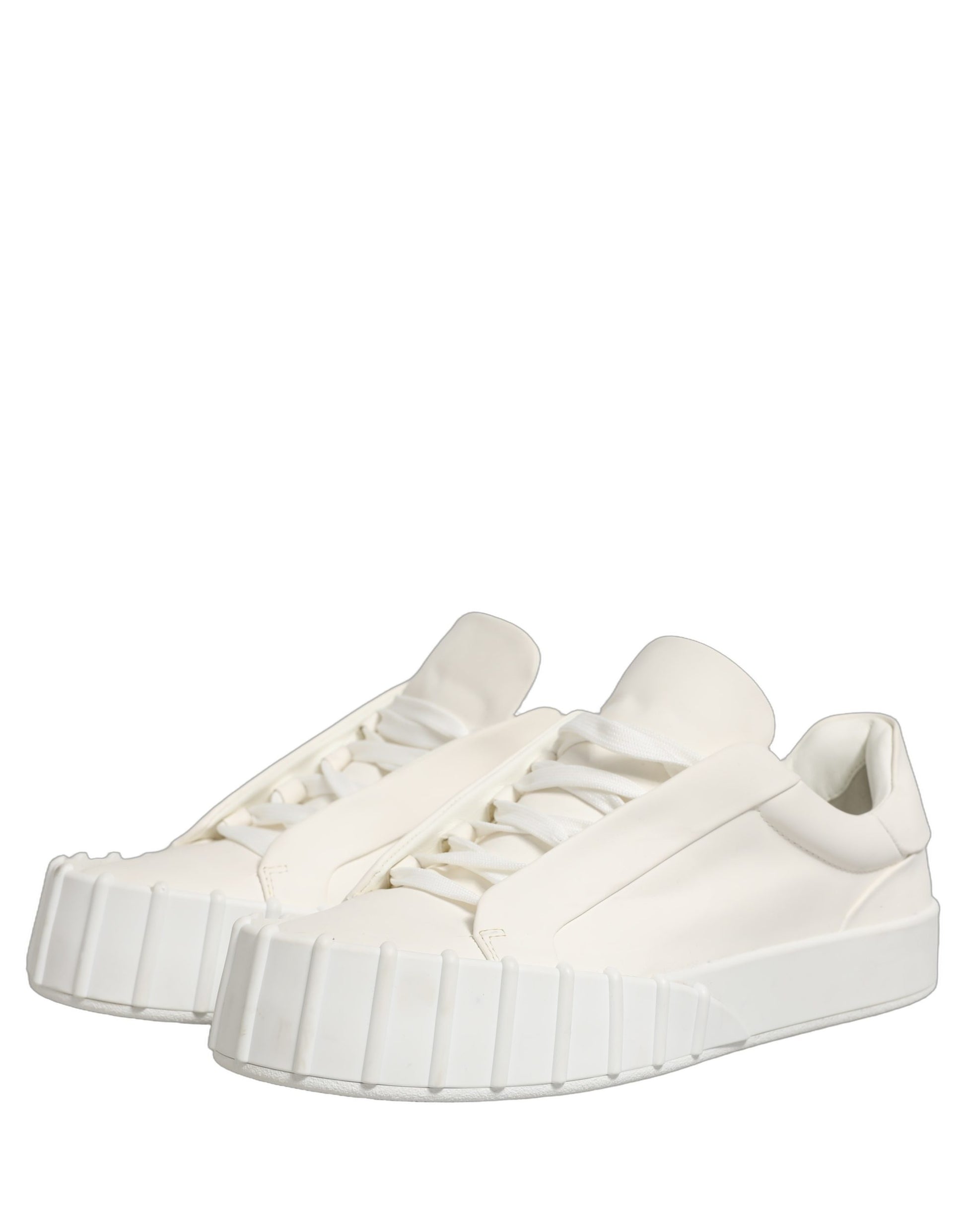 Dolce & Gabbana White Leather Low Top Lace Up Sneakers Shoes Dolce & Gabbana