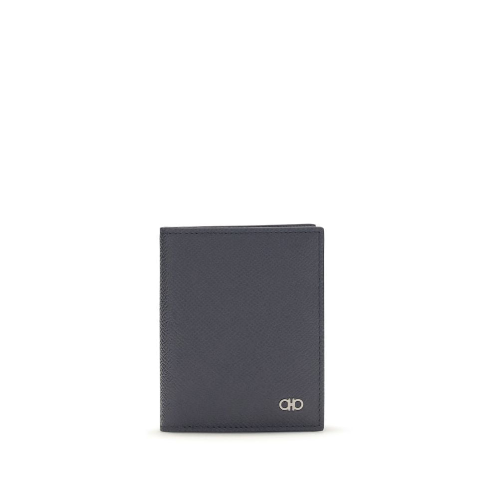 Ferragamo Blue Calf Leather Bos Taurus Wallet Ferragamo