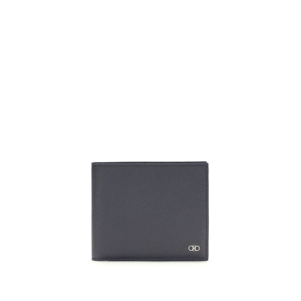 Ferragamo Blue Calf Leather Bos Taurus Wallet Ferragamo