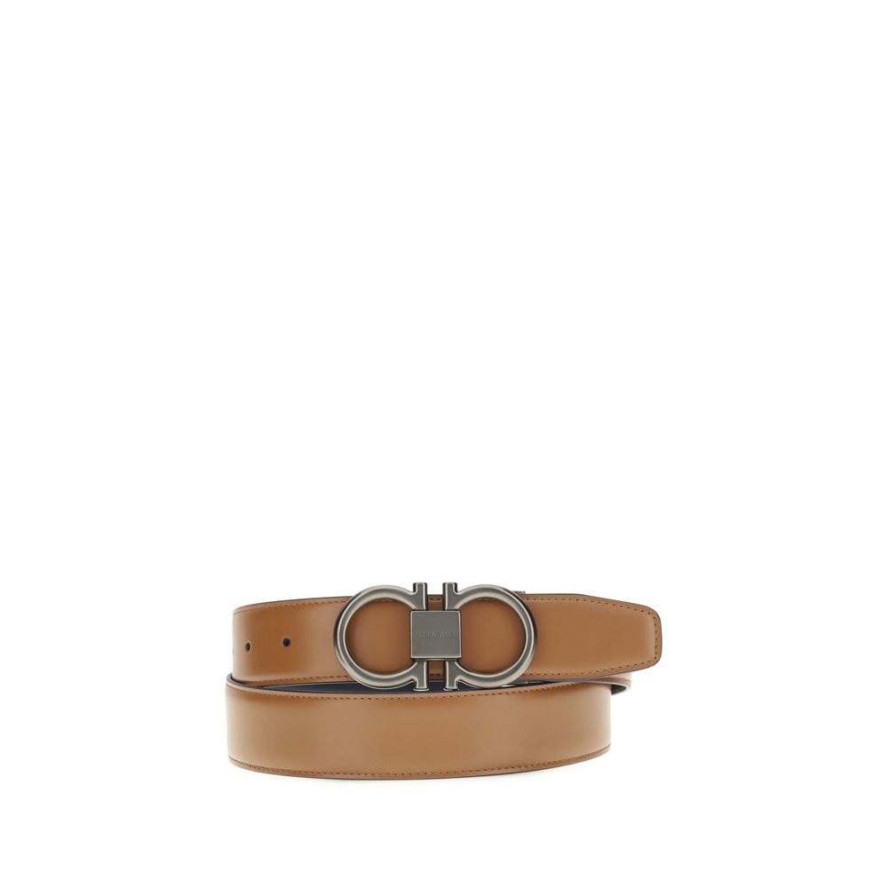 Ferragamo Beige Calf Leather Bos Taurus Regular Belt Ferragamo
