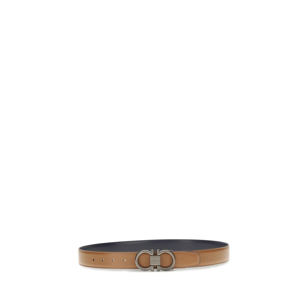 Ferragamo Beige Calf Leather Bos Taurus Regular Belt Ferragamo
