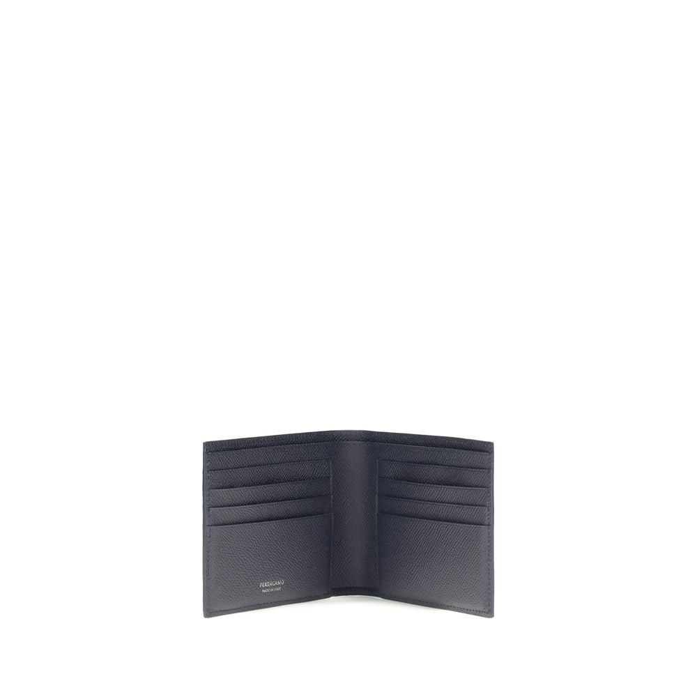 Ferragamo Blue Calf Leather Bos Taurus Wallet Ferragamo