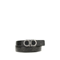 Ferragamo Black Calf Leather Bos Taurus Regular Belt Ferragamo