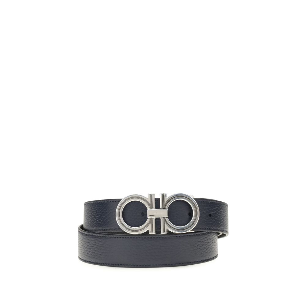 Ferragamo Blue Calf Leather Bos Taurus Belt Ferragamo