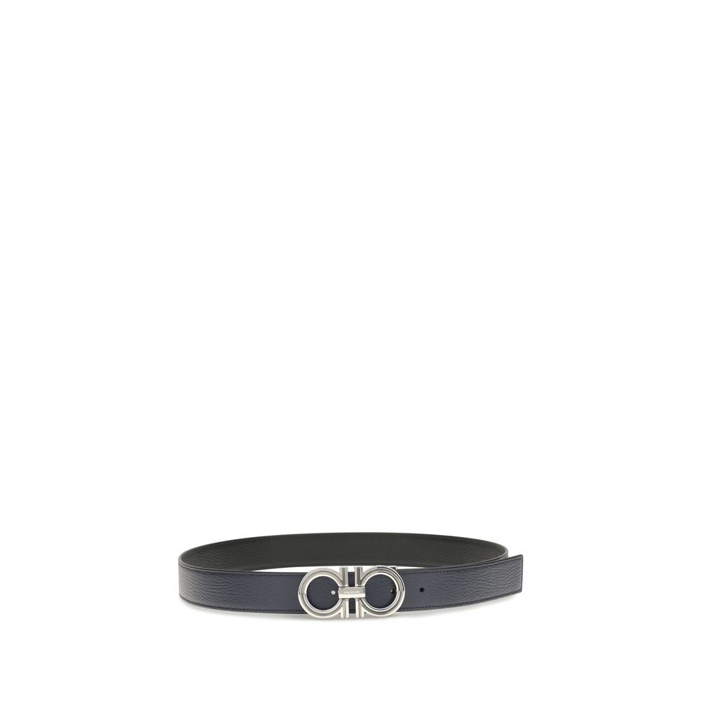 Ferragamo Blue Calf Leather Bos Taurus Belt Ferragamo