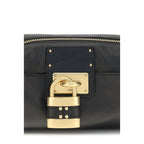 Chloé Black Calf Leather Bos Taurus Shoulder Bag showing smooth leather and structured shape with shoulder strap.