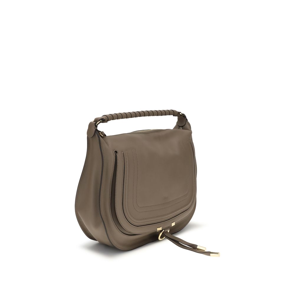 Chloé beige calf leather Bos Taurus shoulder bag with gold-tone hardware and adjustable strap, stylish and elegant accessory.