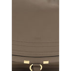 Chloé beige calf leather Bos Taurus shoulder bag with gold-tone hardware and signature design details.
