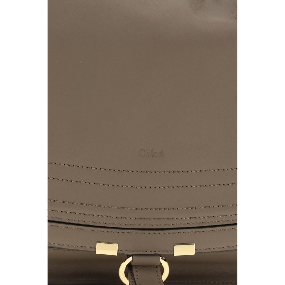 Chloé beige calf leather Bos Taurus shoulder bag with gold-tone hardware and signature design details.