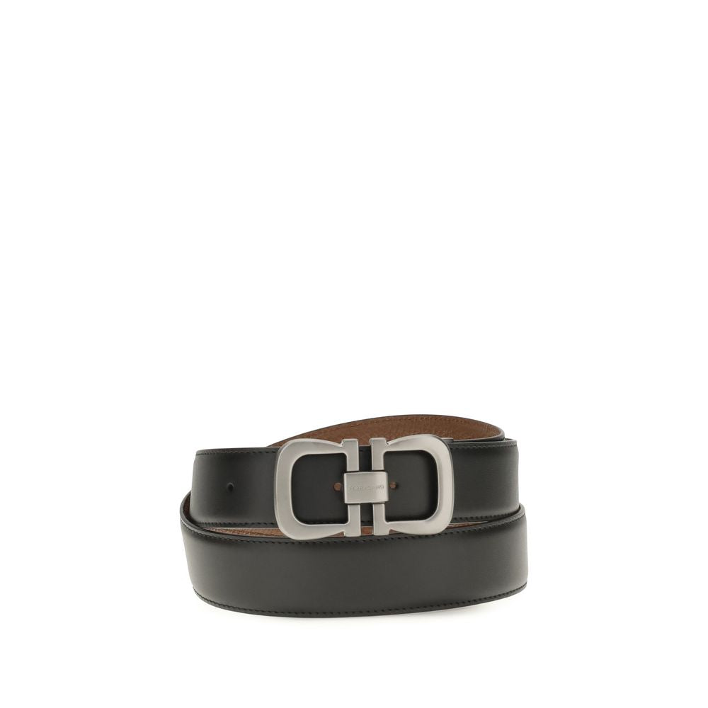 Ferragamo Black Calf Leather Bos Taurus Regular Belt Ferragamo