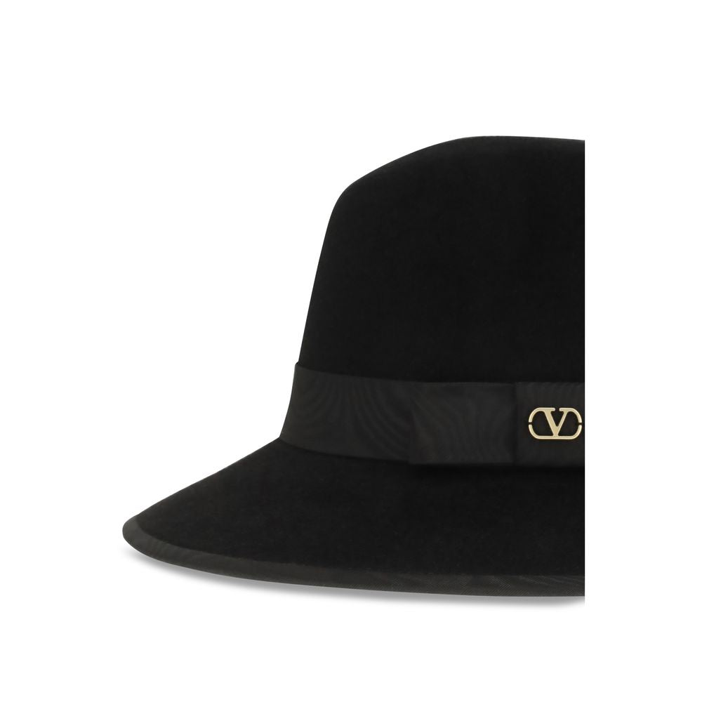Valentino Garavani Black Cotton Fedora Valentino Garavani