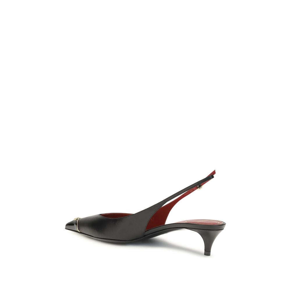 Valentino Garavani Black Calf Leather Bos Taurus High Heel Pumps Valentino Garavani