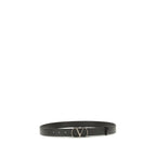 Valentino Garavani Black Calf Leather Bos Taurus Regular Belt Valentino Garavani