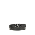 Valentino Garavani Black Calf Leather Bos Taurus Regular Belt Valentino Garavani