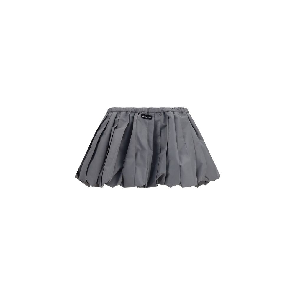 Miu Miu Gray Polyester Mini Skirt Miu Miu